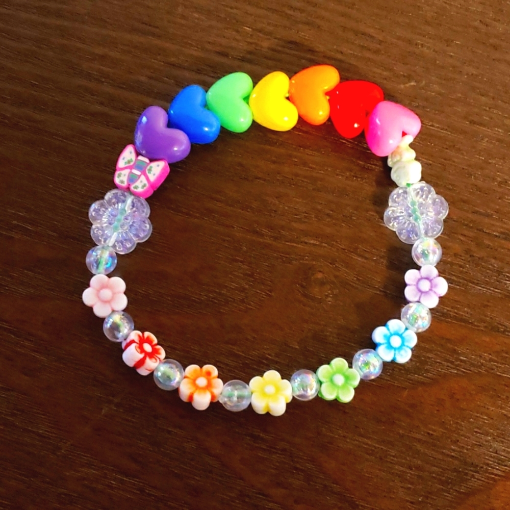 Home made bracelet: Rainbow frog patch